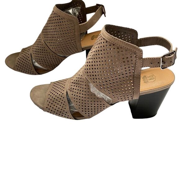 Route 66 Open Toe Tan Man Man Made Suede Sandals Sz 8 - Picture 4 of 9